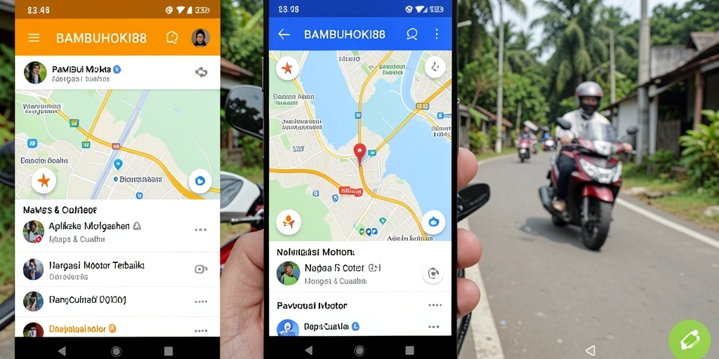Tampilan antarmuka aplikasi BAMBUHOKI88 dengan fitur navigasi motor yang menarik.