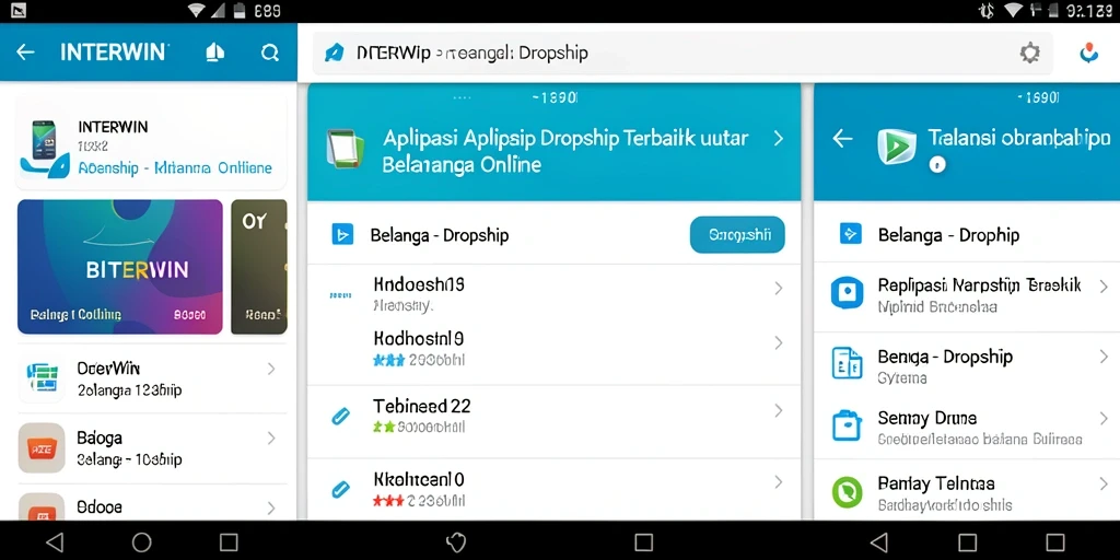Screenshot INTERWIN menampilkan berbagai produk dropship yang menarik.