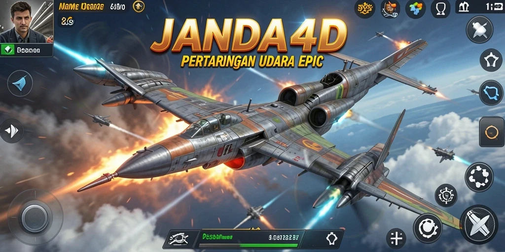 Tampilan antarmuka JANDA4D yang menampilkan pesawat tempur dalam aksi.