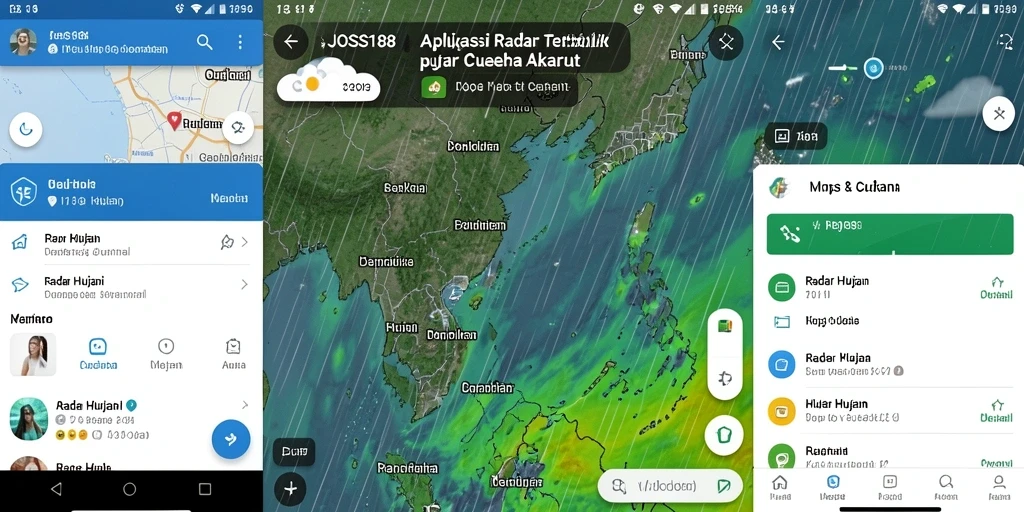 Tampilan antarmuka aplikasi JOSS188 dengan fungsi Radar Hujan yang informatif.