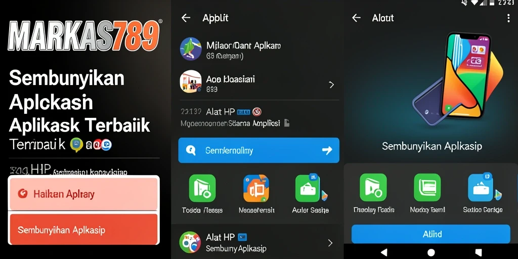 Antarmuka sederhana dari MARKAS789 yang memudahkan pengguna menyembunyikan aplikasi.