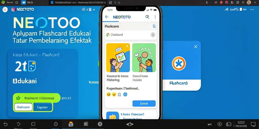 Tampilan antarmuka NEOTOTO yang sederhana dan menarik untuk belajar Flashcard.