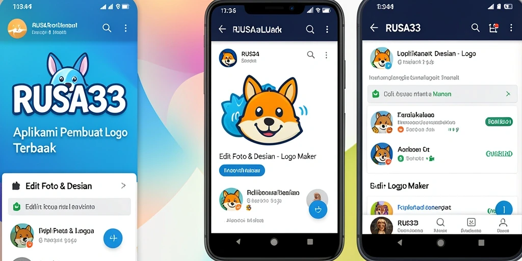 Tampilan antarmuka RUSA33 dengan berbagai fitur pembuat logo.