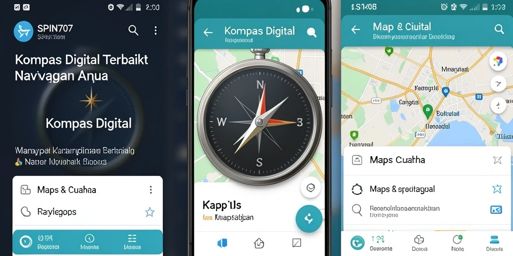 Antarmuka SPIN707 menampilkan fungsi Kompas Digital yang intuitif dan informatif.