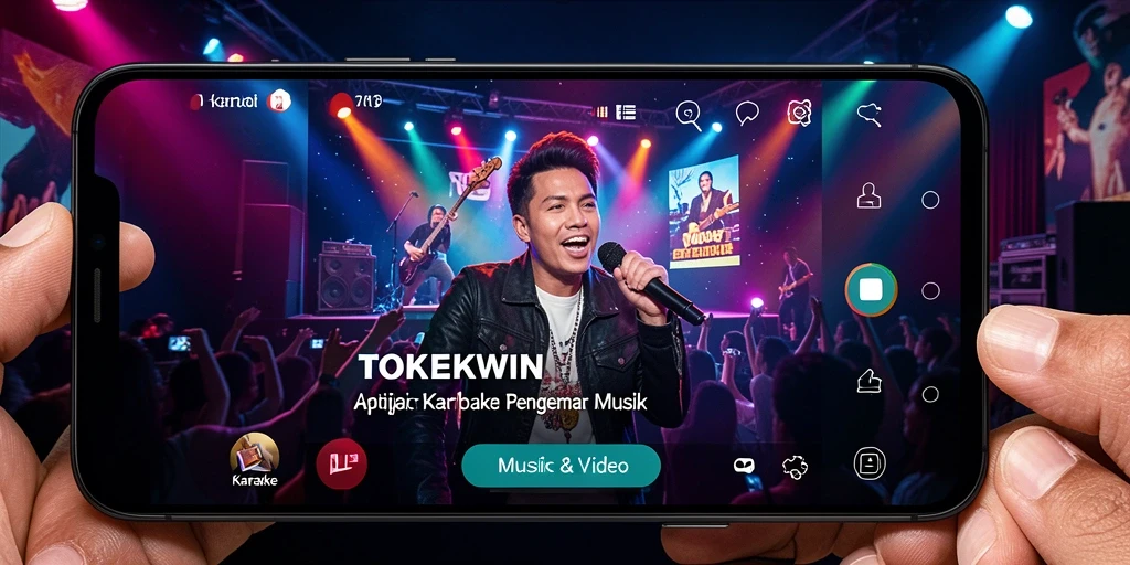 Antarmuka pengguna TOKEKWIN dengan berbagai pilihan lagu karaoke.