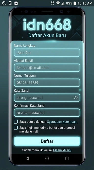 Panduan Registrasi Akun Baru di idn668